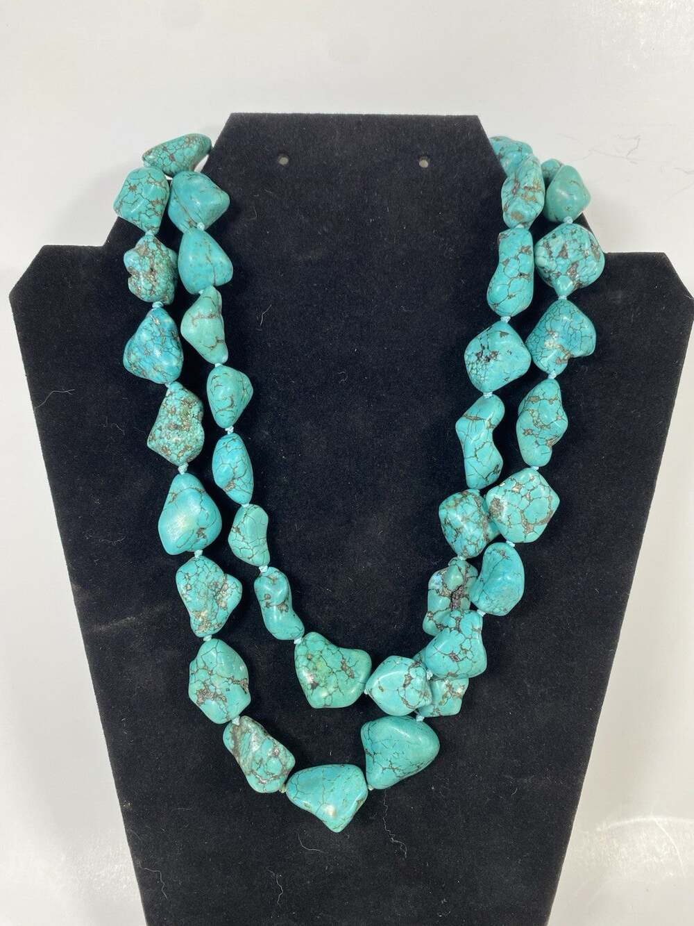 Natural Turquoise Chunky Beaded Necklace